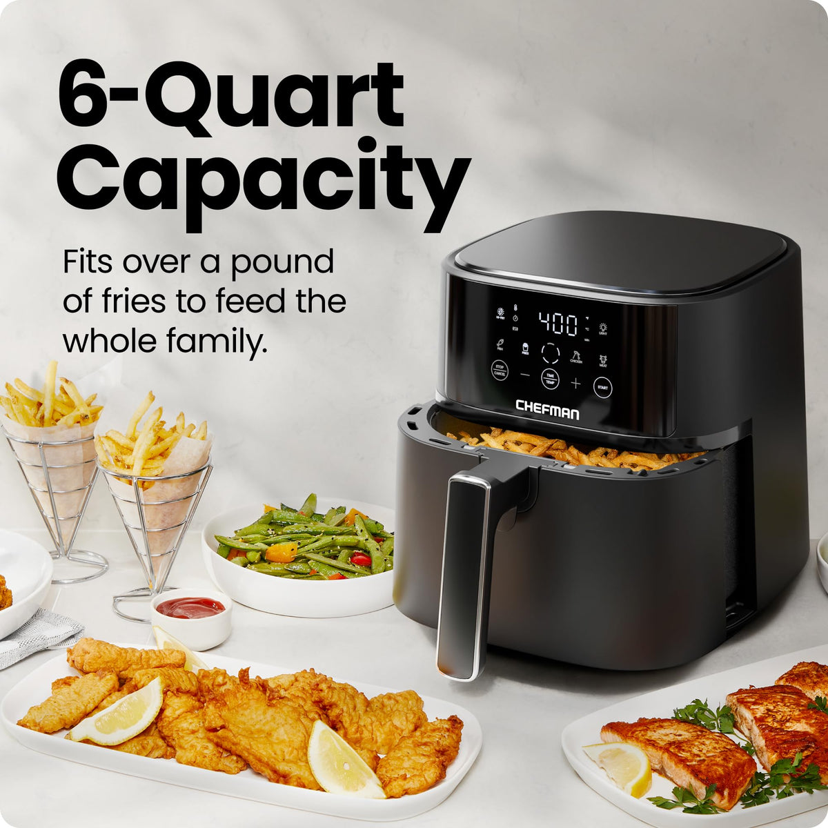 Chefman Hi-Fry 450 finish delivers extra crispy textures.