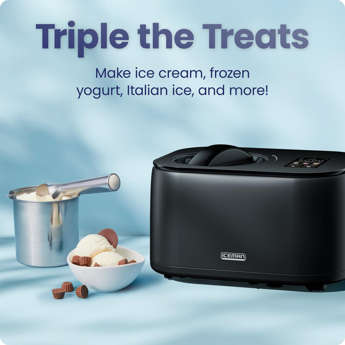 Chefman Iceman digital display with presets for ice cream and froyo