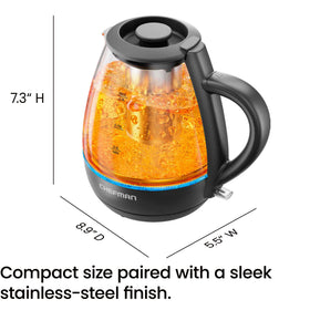 Chefman boil-dry protection adds safety during unattended heating.