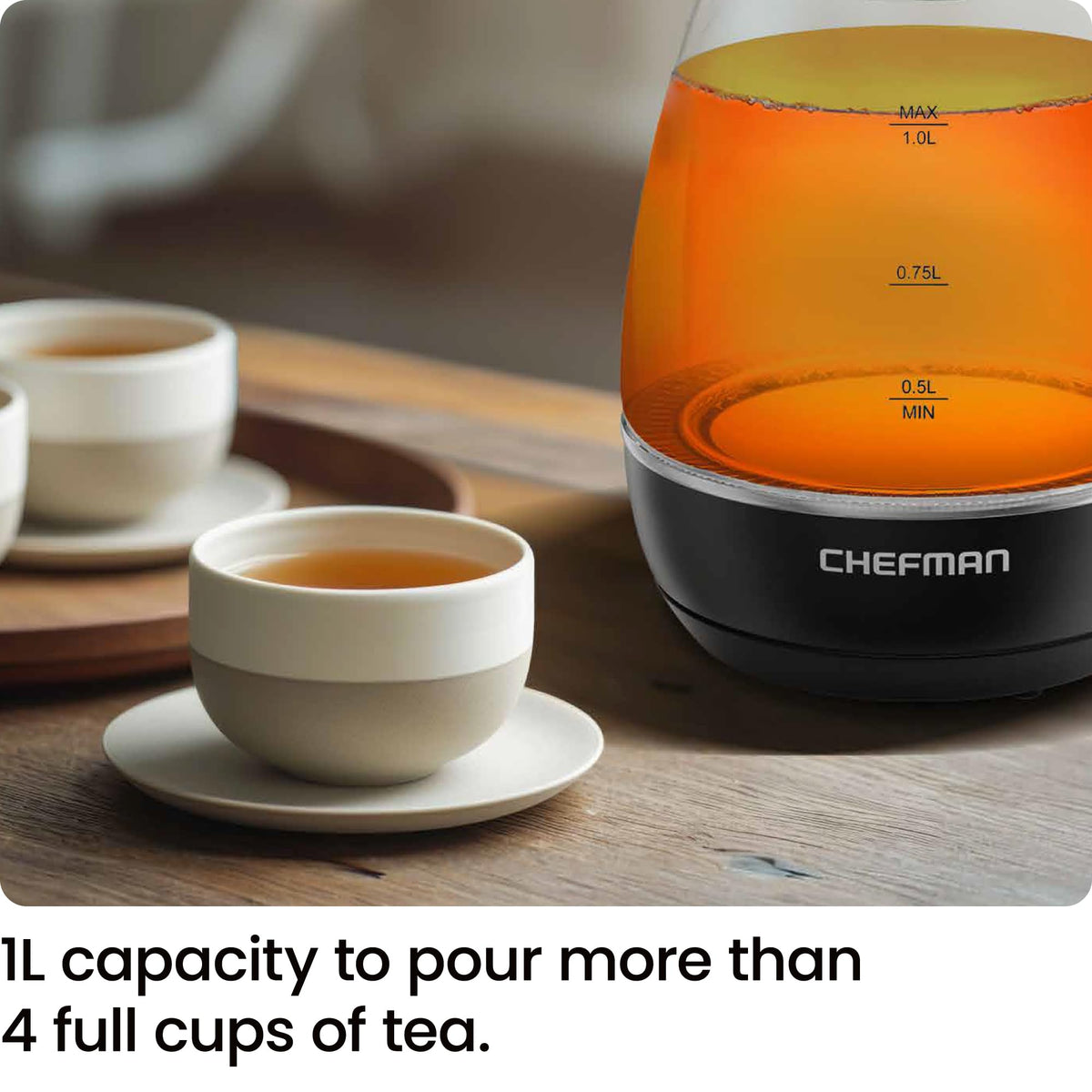 Chefman cordless design for convenient serving anywhere.