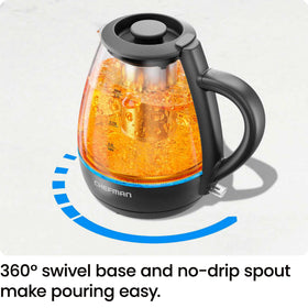 Chefman stainless steel filter keeps impurities out during boil.