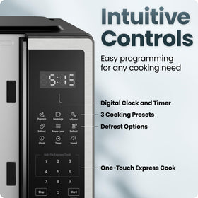 Chefman microwave featuring a child safety lock for peace of mind