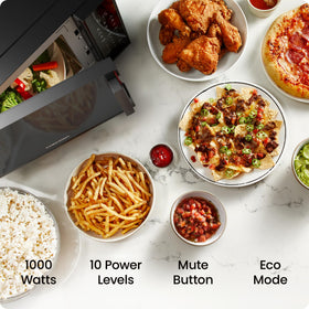 Chefman microwave digital controls enable quick reheats with precise time and power.