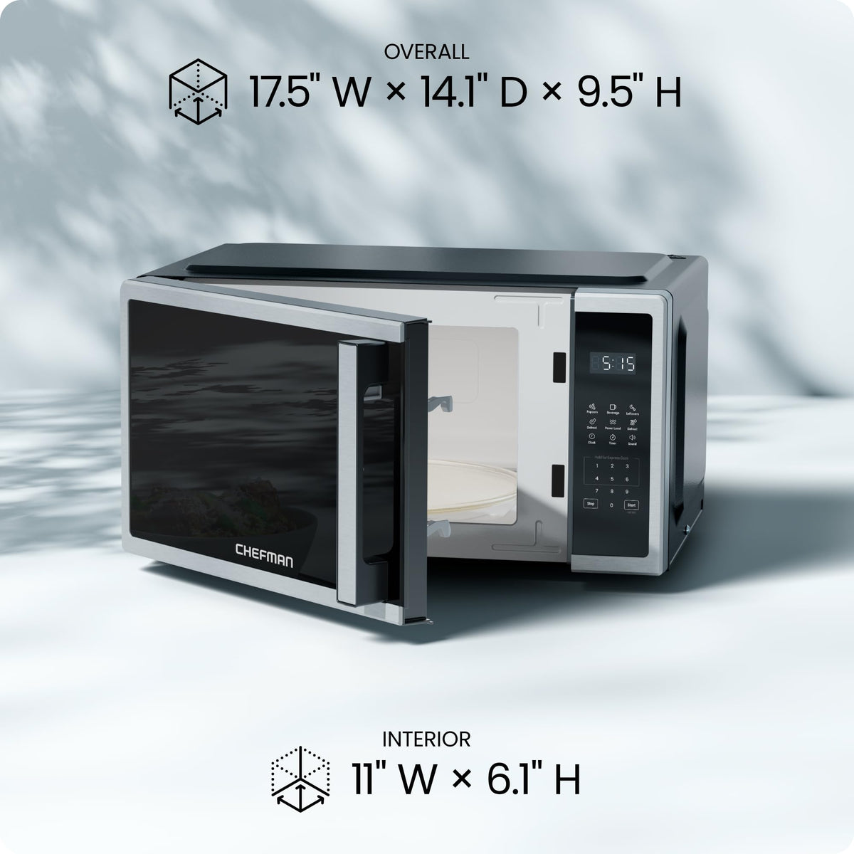 Chefman compact microwave ideal for small kitchens or dorms