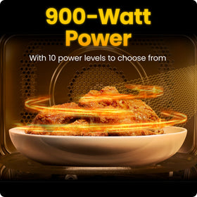 Chefman microwave quick presets panel with six modes in black