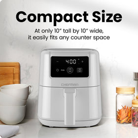 Chefman Mini Air Fryer with shake reminder for crispy, even results