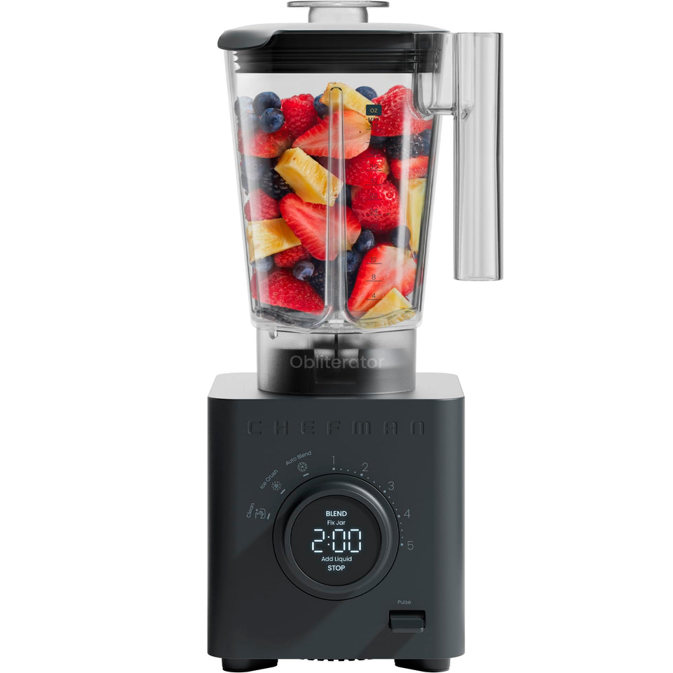 Chefman Obliterator 48oz blending jar for large batches and smooth results.