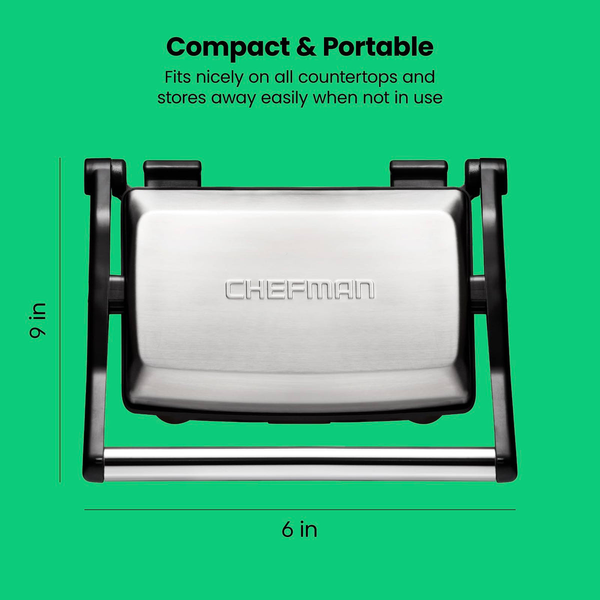 Chefman panini press easy-cleaning features for quick upkeep.