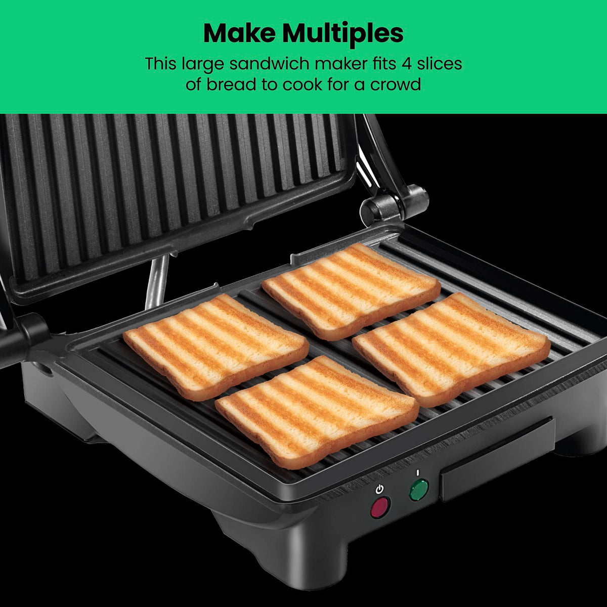 Chefman Panini Press stainless steel surface offers durable, stylish kitchen performance.
