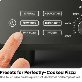 Chefman pizza stone and peel included for authentic crust at home.