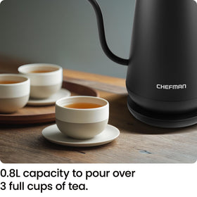 Chefman gooseneck kettle water viewing window to monitor levels