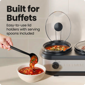 Chefman triple slow cooker high low warm settings to tailor each dish.