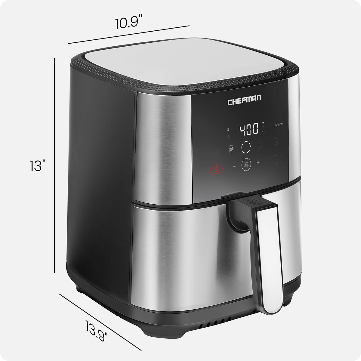 Chefman TurboFry Touch air fryer removable parts are dishwasher-safe for easy cleanup.