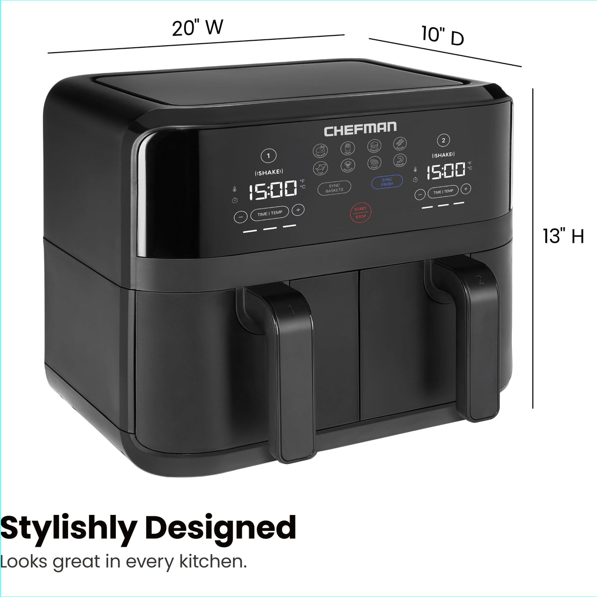 Crispy results with little oil on Chefman TurboFry help reheat leftovers with less fat.