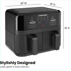 Crispy results with little oil on Chefman TurboFry help reheat leftovers with less fat.