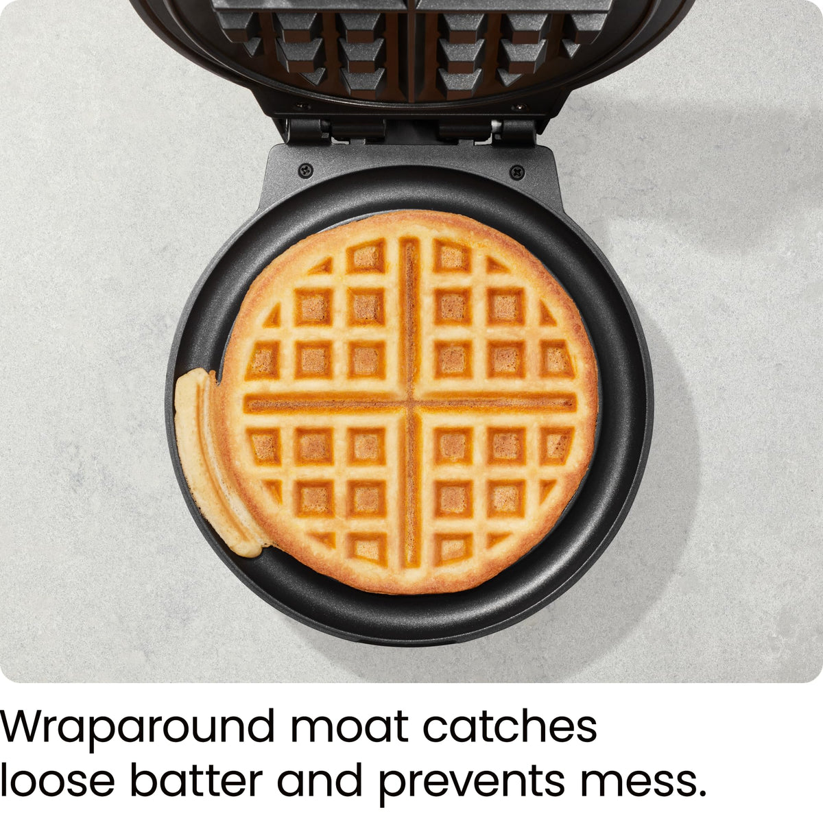 Nonstick plates on Chefman waffle maker enable easy release and quick cleanup.