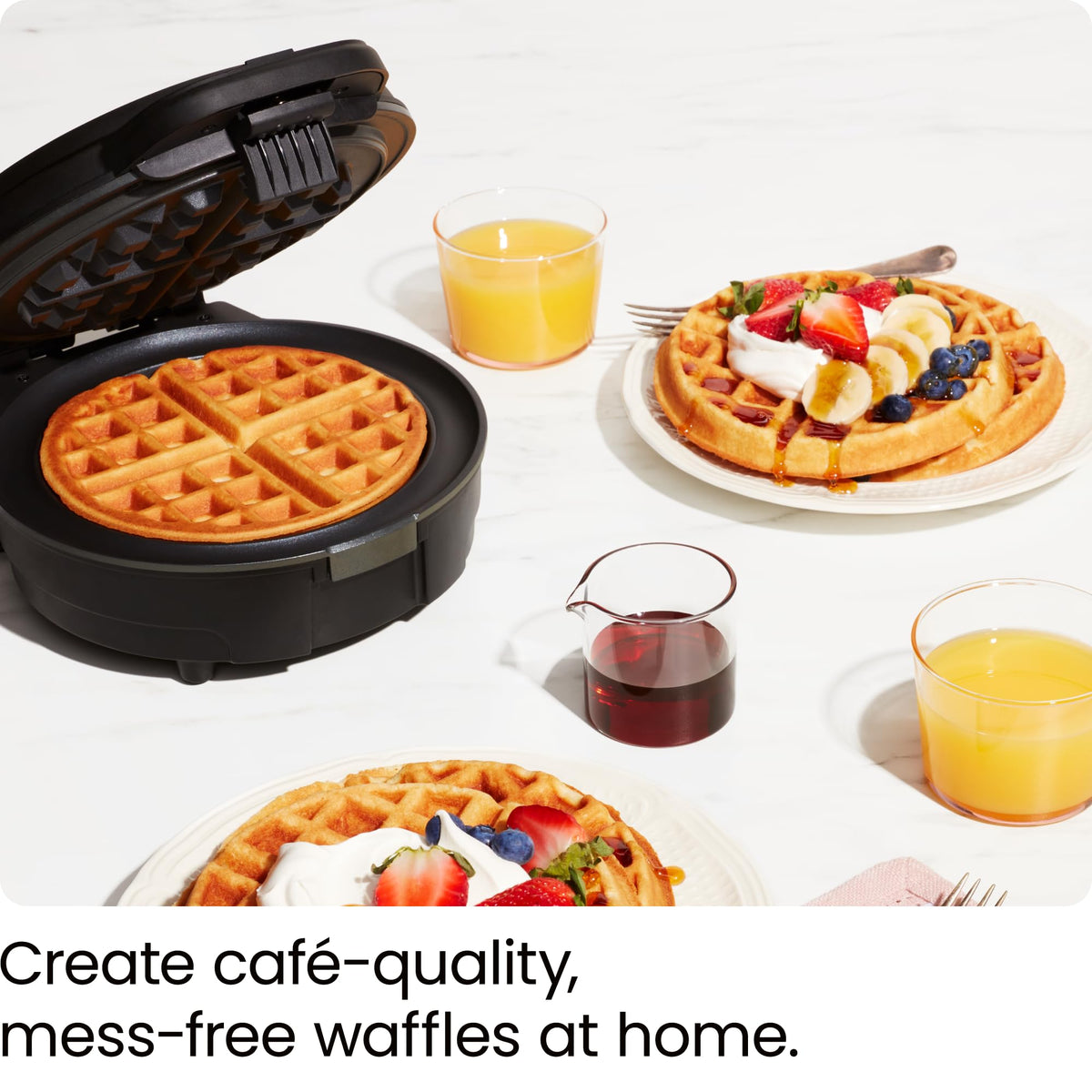 Chefman waffle maker shade selector offers seven browning options for desired crust.