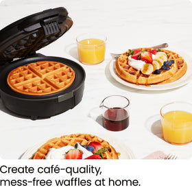 Chefman waffle maker shade selector offers seven browning options for desired crust.
