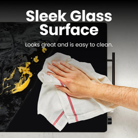 Chefman glass-top surface is easy to wipe after busy catering or meals.
