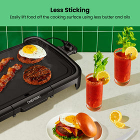 Chefman XL griddle removable temperature control for easy cleaning