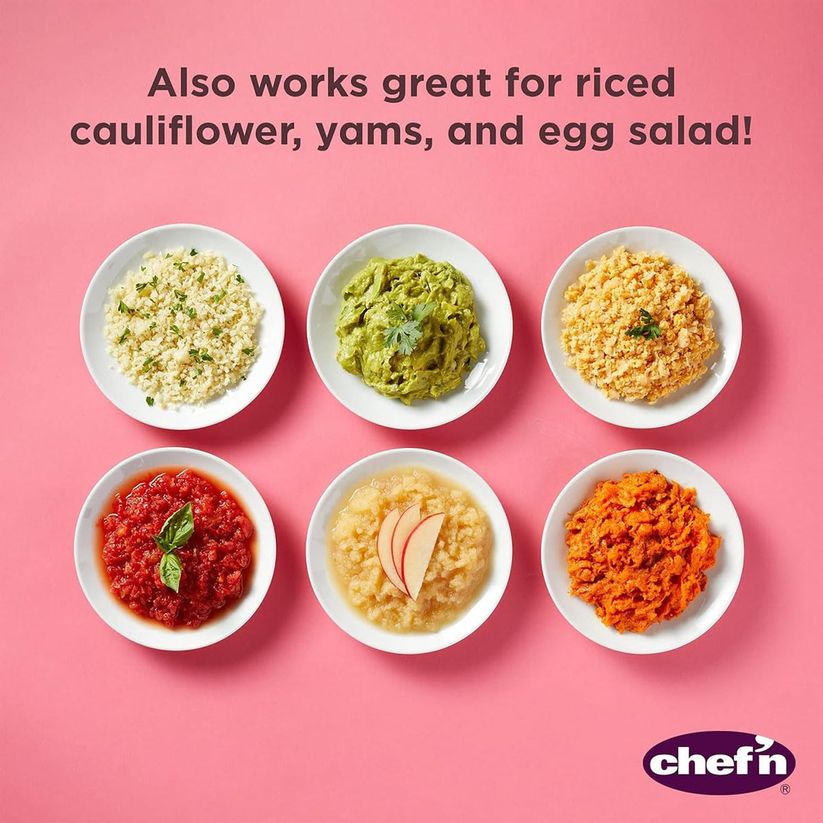 Chef'n FreshForce ergonomic handles reduce strain while mashing potatoes.