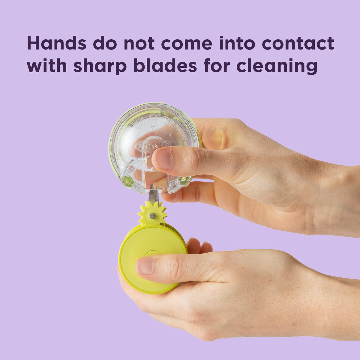 Chef'n GarlicZoom safe blade removal with sturdy gearing.