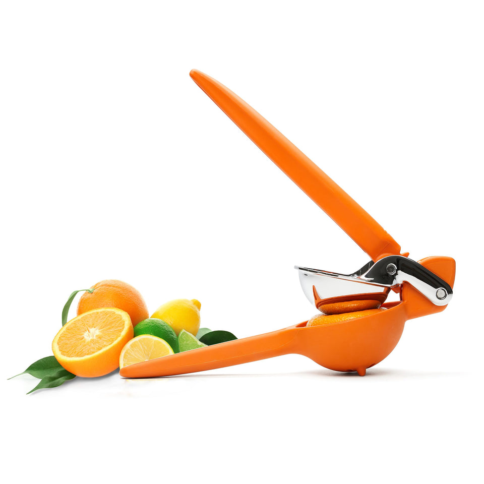 Chef'n Orange Squeezer with large bowl for high-capacity citrus juicing.