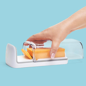 Chef'n Slice'n Store open box demonstrates easy access for quick cheese snacks.