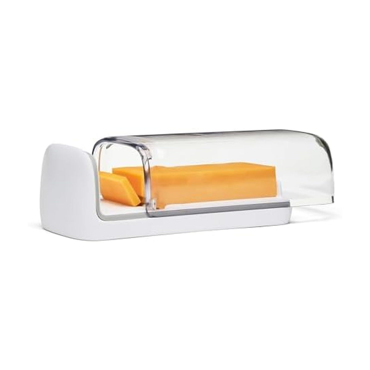 Chef'n Slice'n Store cheese box with built-in slicer for quick, even portions.