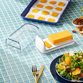Chef'n Slice'n Store cheese box storage compartment keeps cheese fresh.