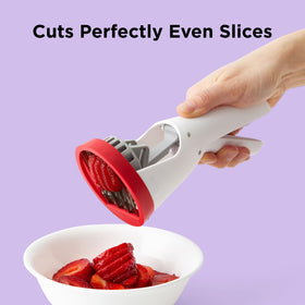 Chef'n Strawberry Slicester toppings-ready slices for salads and desserts.