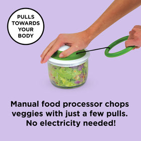 Chef'n VeggiChop blades and bowl deliver efficient, compact prep.