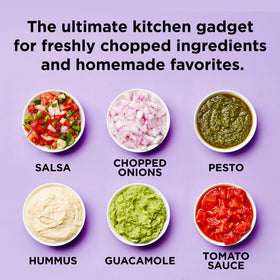 Chef'n VeggiChop top-rack dishwasher safe parts simplify cleanup.