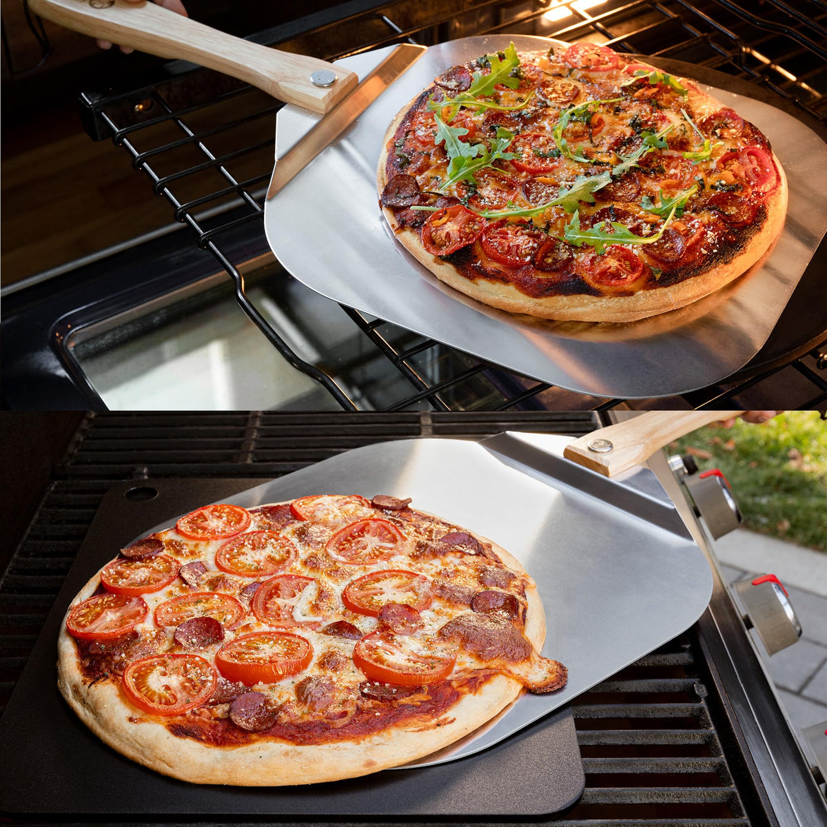 Cake lifter capability with Chef Pomodoro pizza peel for delicate pastries