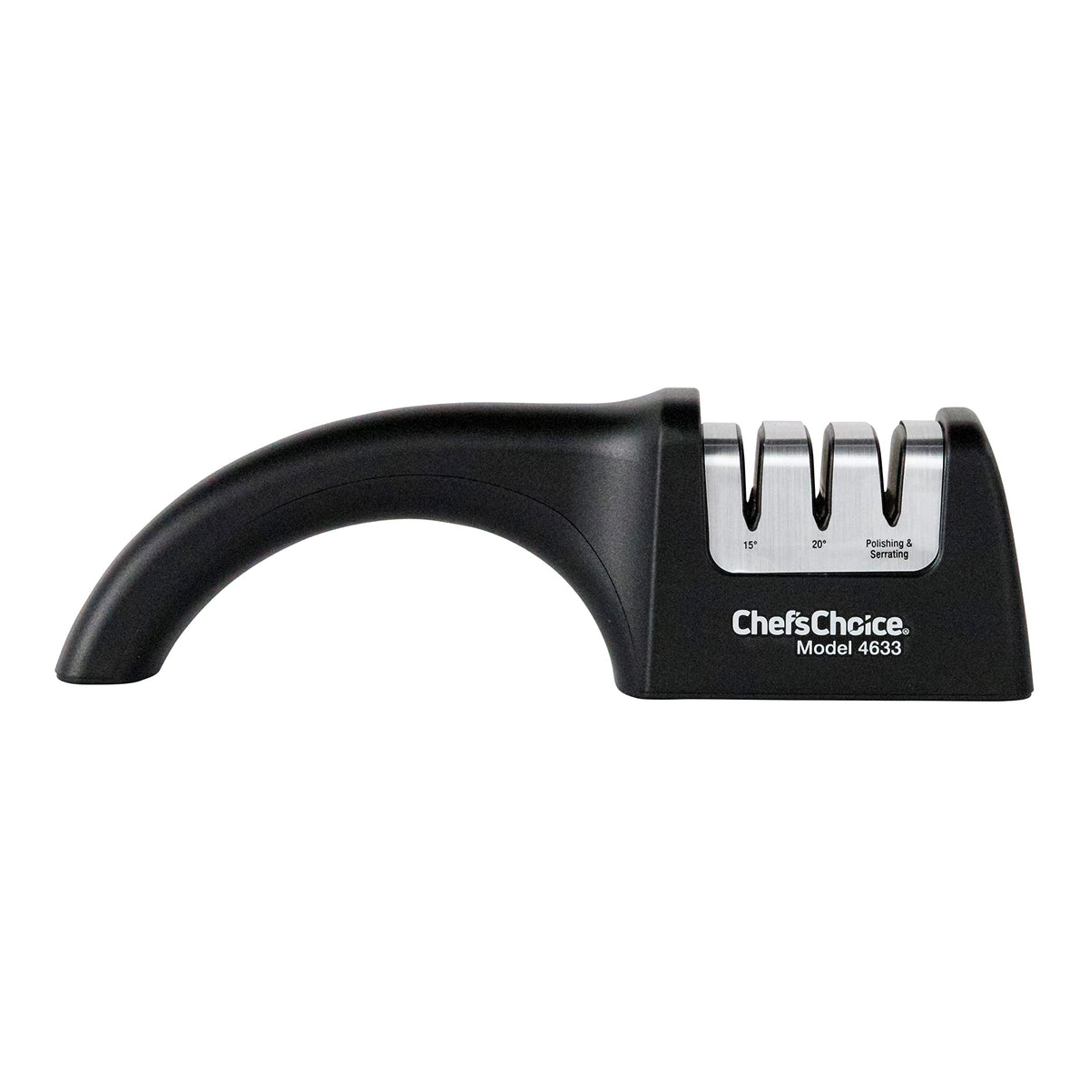 ChefsChoice AngleSelect sharpening action demonstrates full blade length coverage.