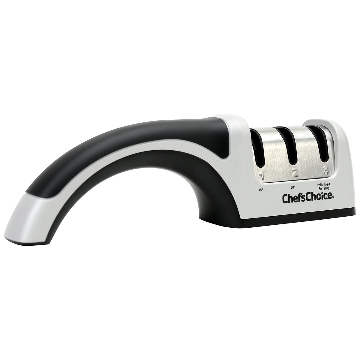 Chef's Choice ProntoPro front view shows compact, durable sharpener for quick sharpening.