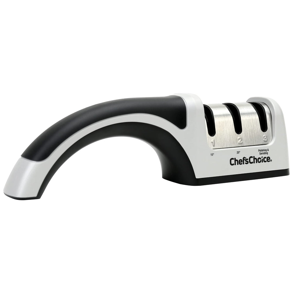 Chef's Choice ProntoPro front view shows compact, durable sharpener for quick sharpening.