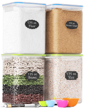 Chef's Path 4 extra-large airtight containers keep sugar, flour, and grains fresh.