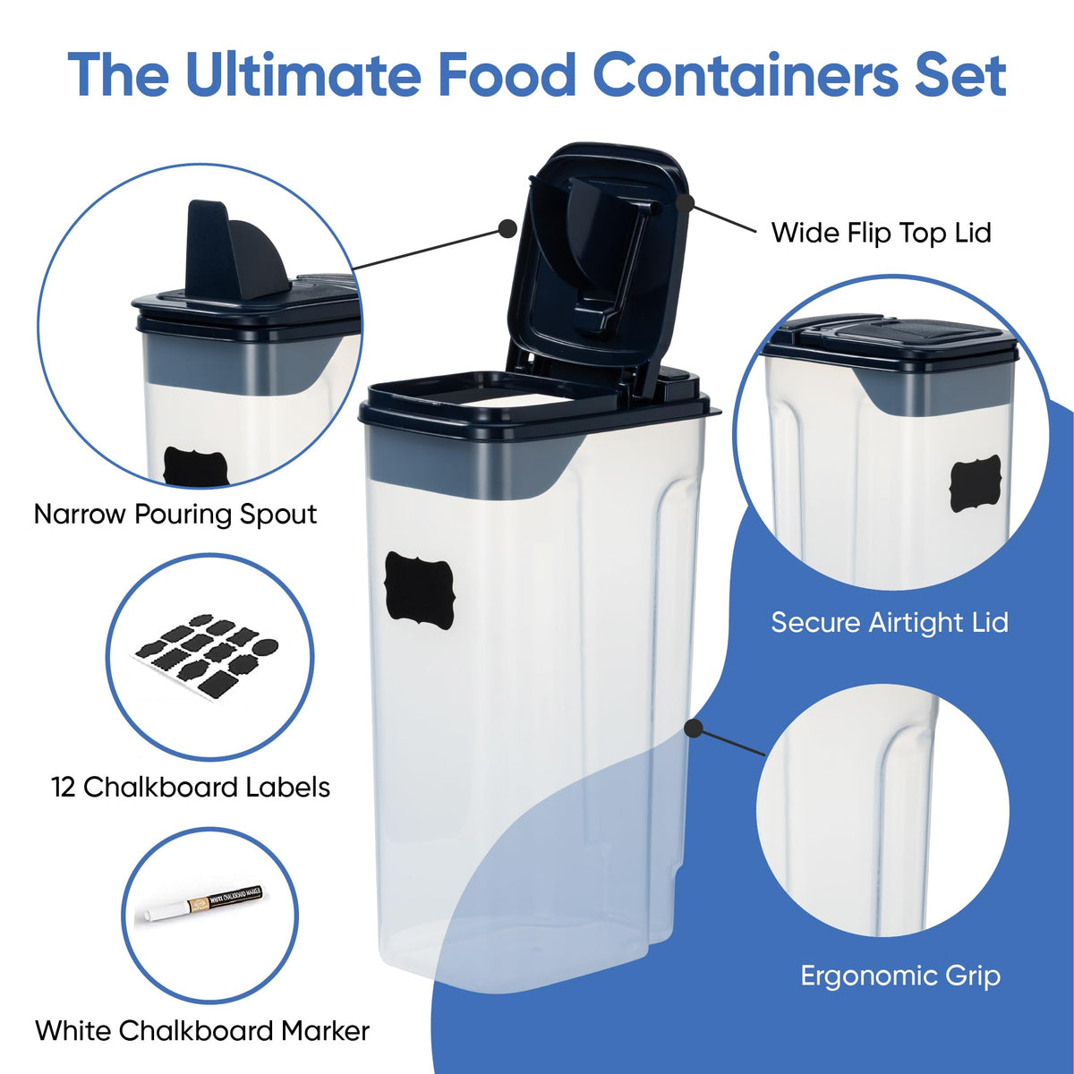 Chef's Path airtight containers with multispout pour design.