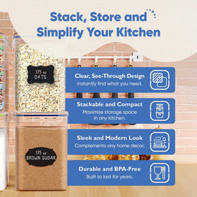 Chef's Path airtight lids with ABS plastic prevent leaks and keep contents fresh.