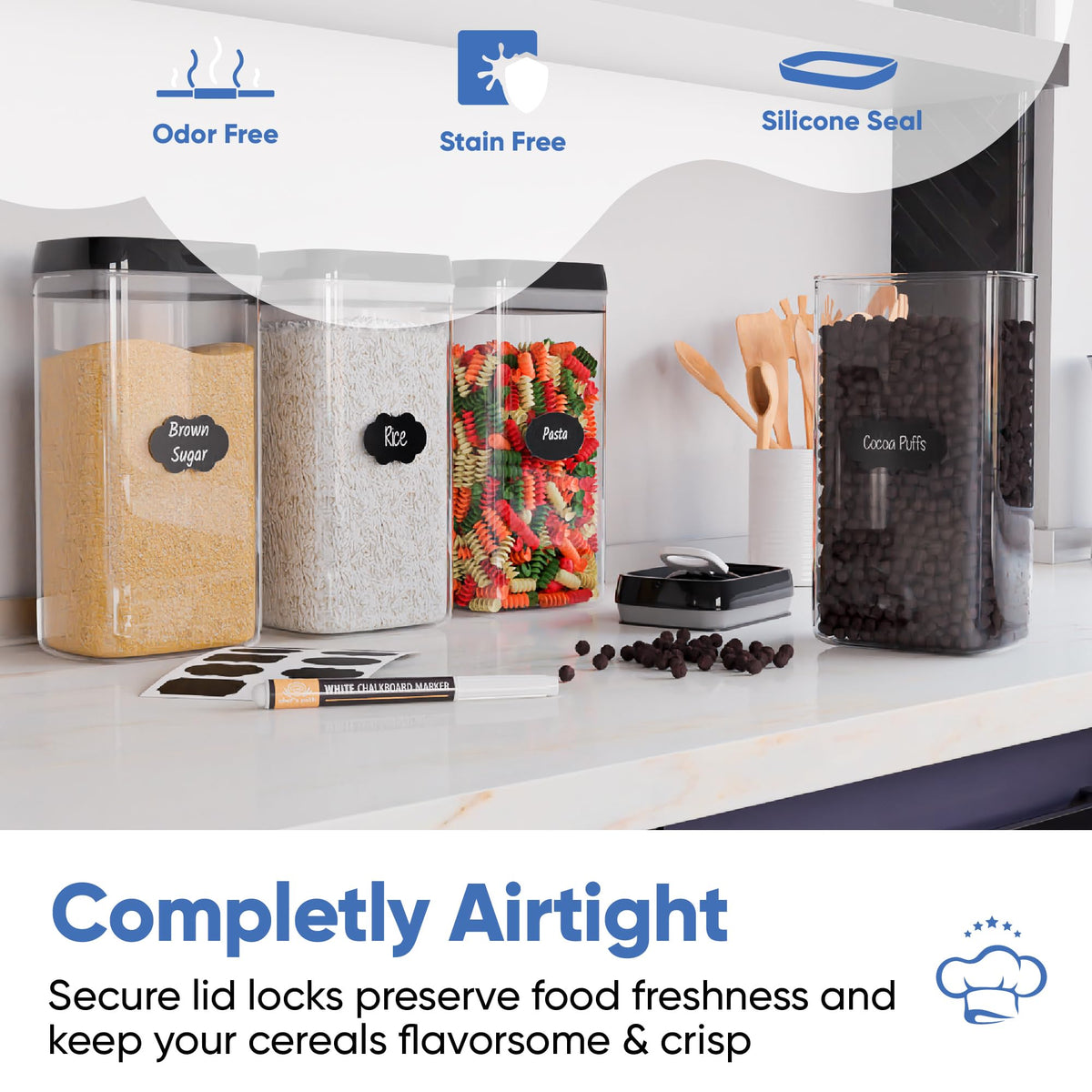 Chef's Path lid-lock mechanism provides an airtight seal for freshness.