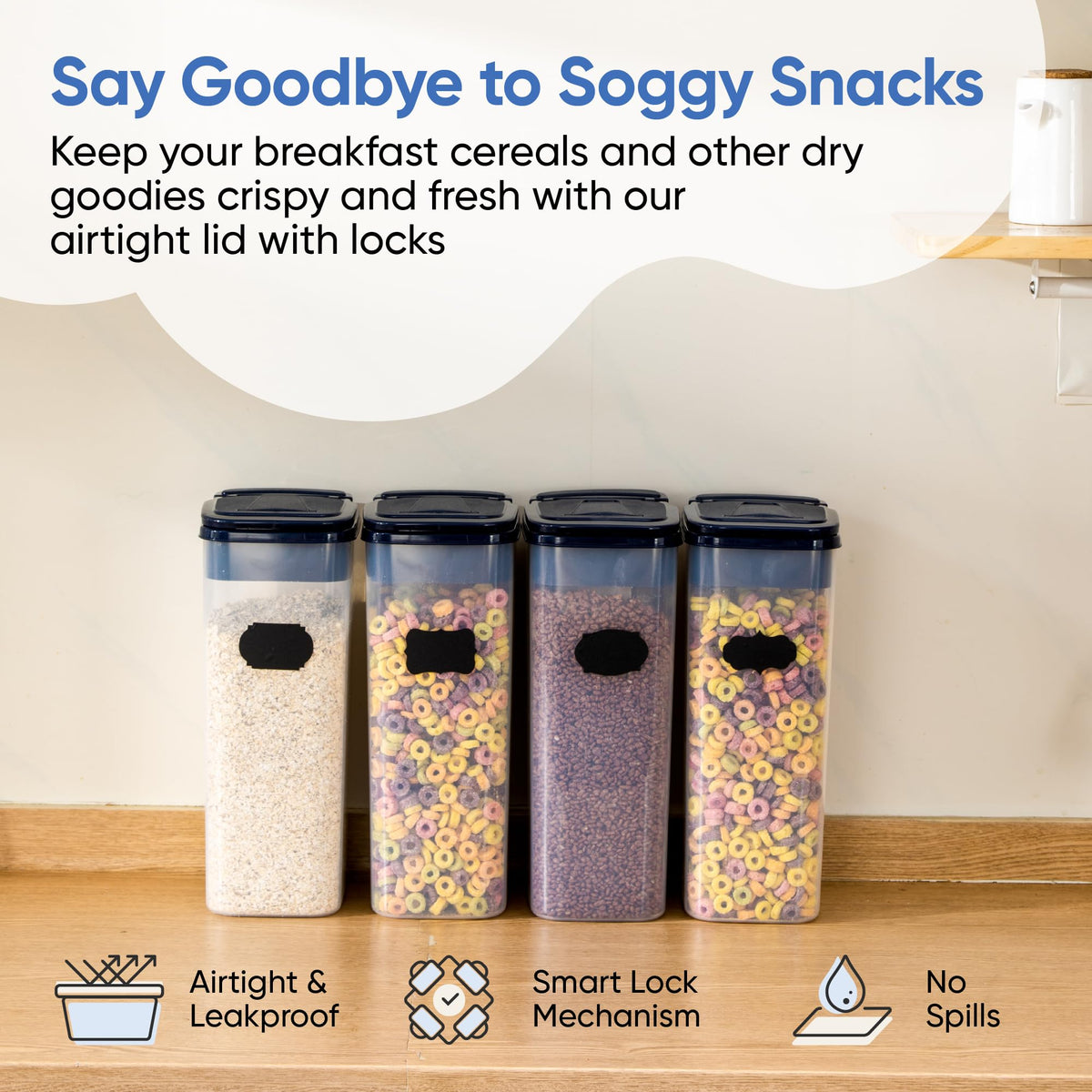 Chef's Path 4L containers for organized pantry storage.