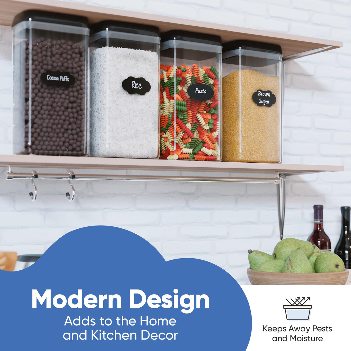 Chef's Path reusable labels simplify pantry organization.