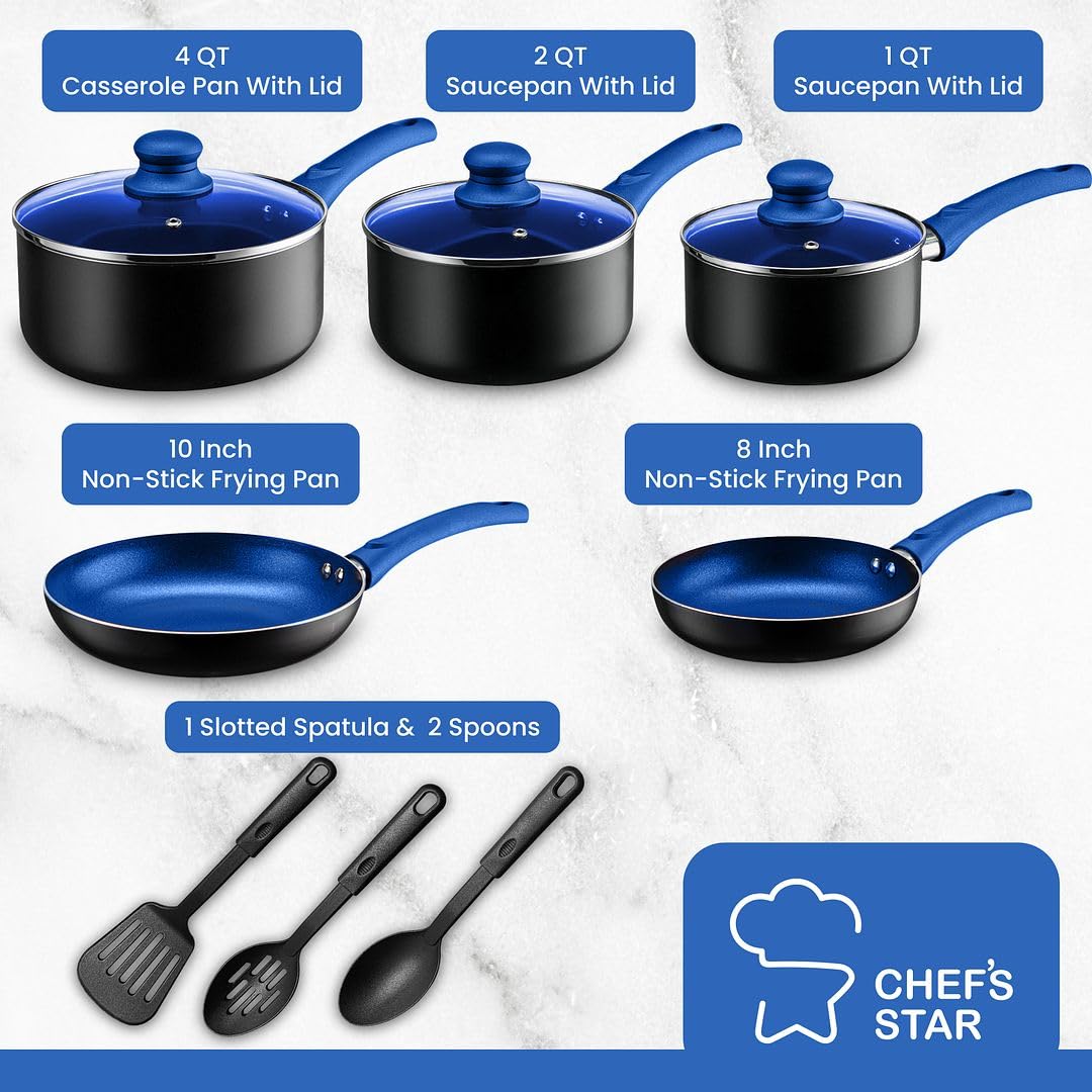 Chef's Star 1qt sauce pan with lid for sauces and small meals.