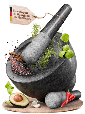 ChefSofi extralarge mortar with spacious chamber for large batches