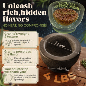 ChefSofi mortar and pestle 1.5 cup capacity ready for small batches.