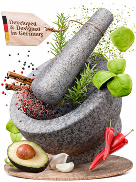 ChefSofi mortar and pestle set 6-inch with 2-cup capacity for flavorful grinding