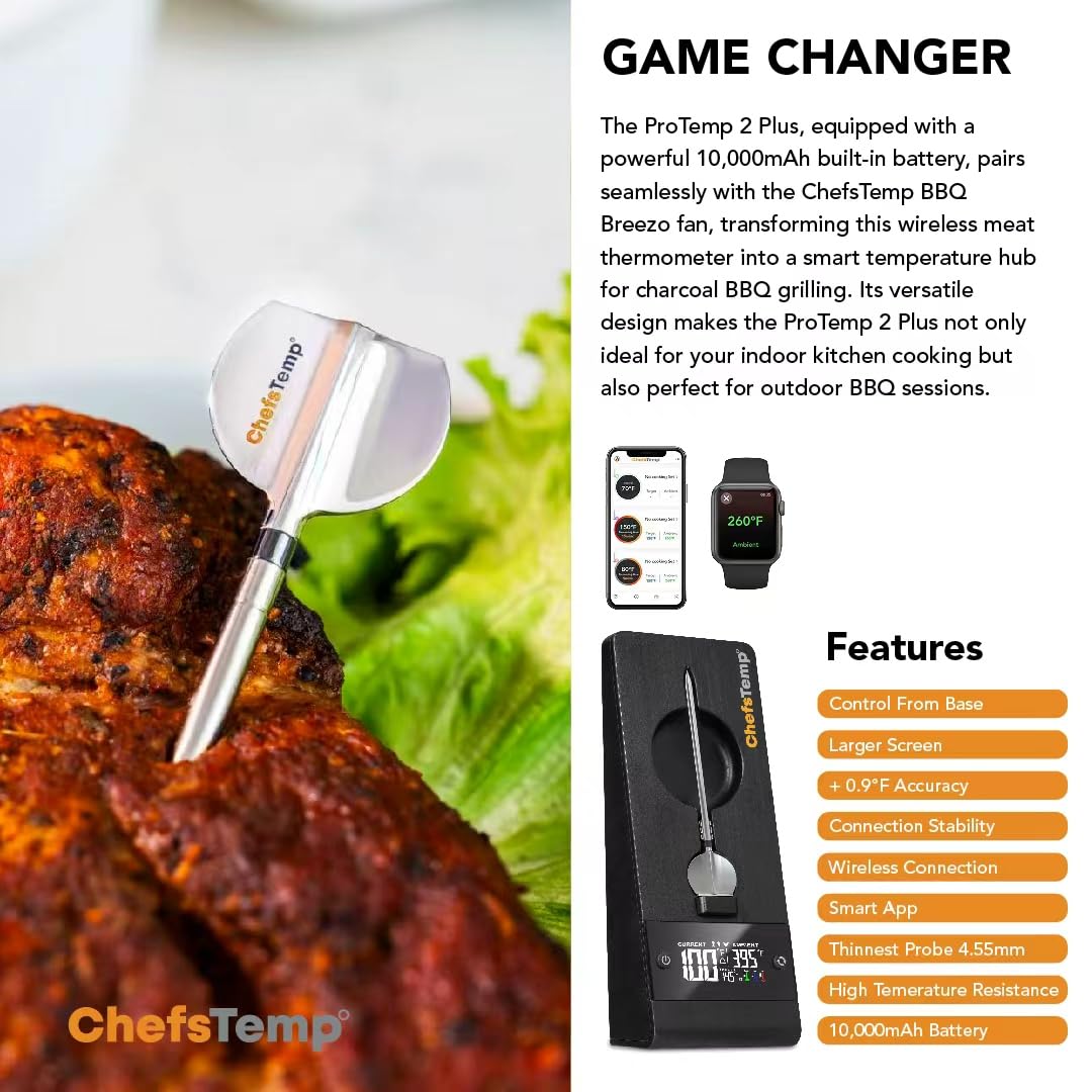ChefsTemp ProTemp 2 Plus base rated IP55 for outdoor durability and weather resistance.