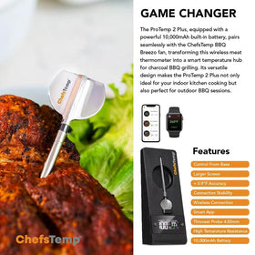 ChefsTemp ProTemp 2 Plus base rated IP55 for outdoor durability and weather resistance.