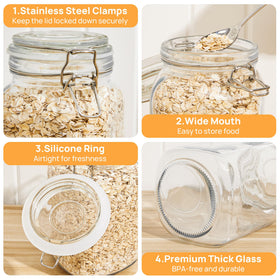 CHEFSTORY square jars fit countertops and cabinets for versatile kitchen storage.